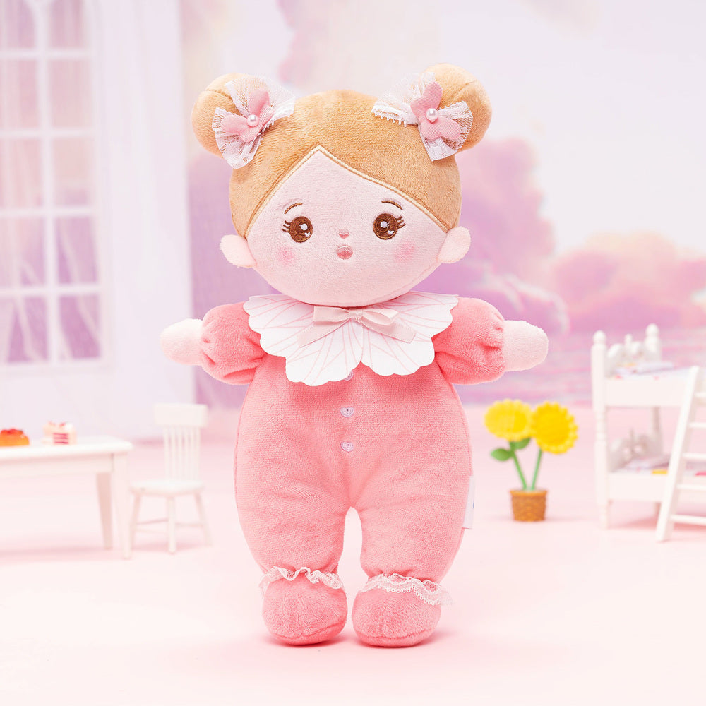 Personalized Pink Mini Plush Baby Girl Doll
