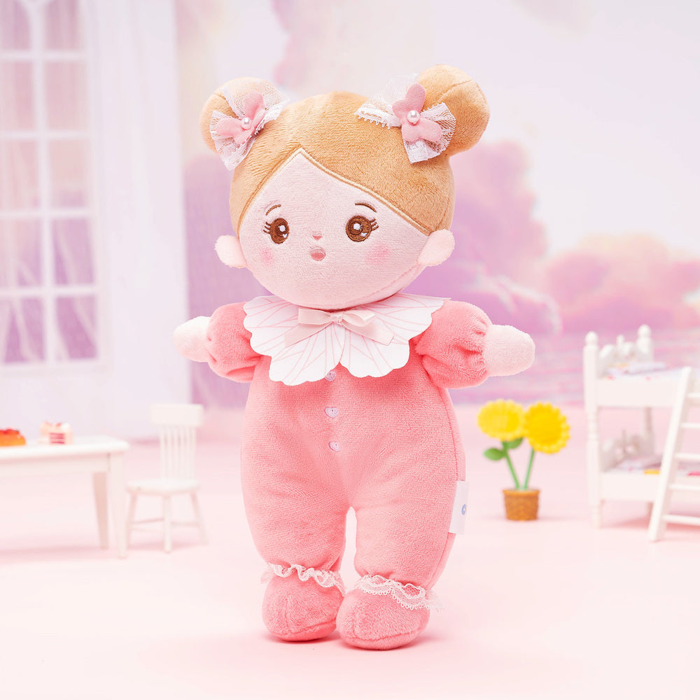 Personalized Pink Mini Plush Baby Girl Doll