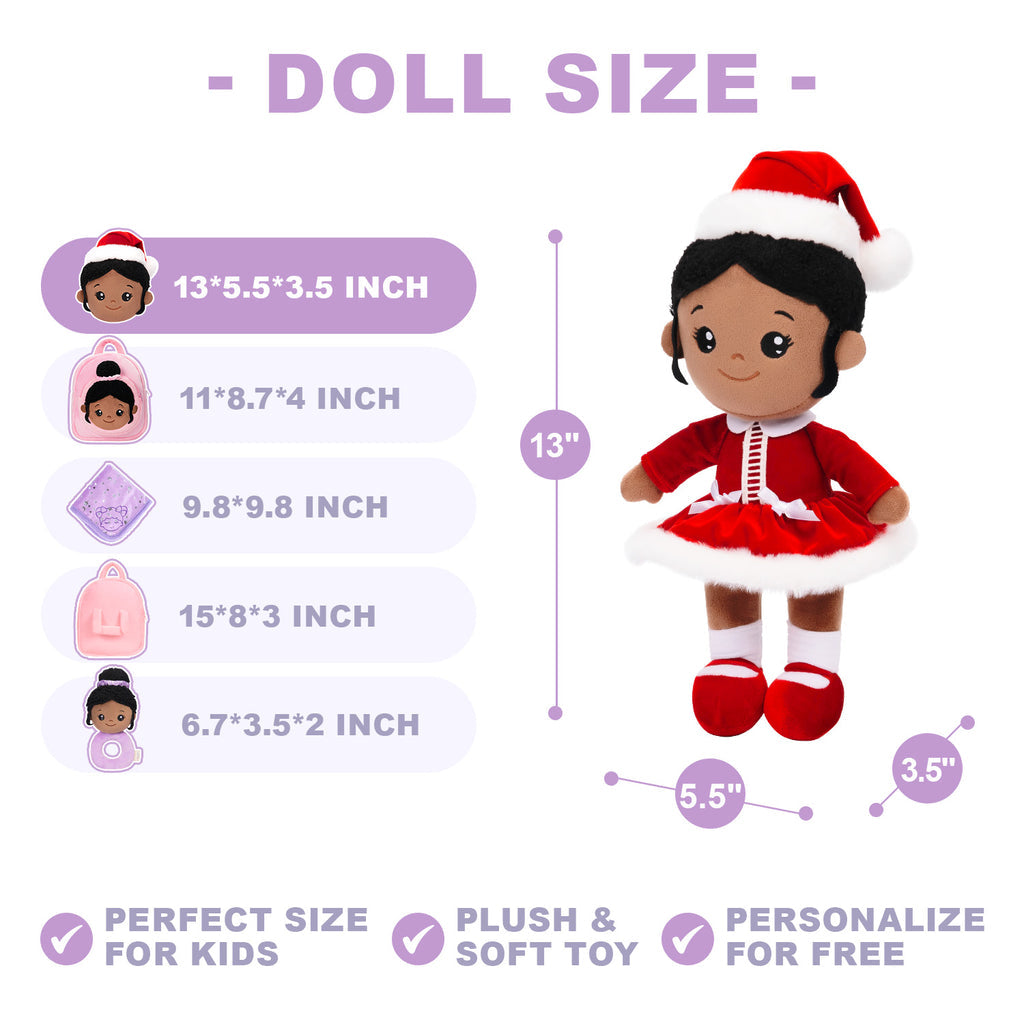 Personalized Christmas Plush Baby Girl Doll