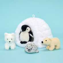 Load image into Gallery viewer, Igloo with 4 Animals Plush Toy Set