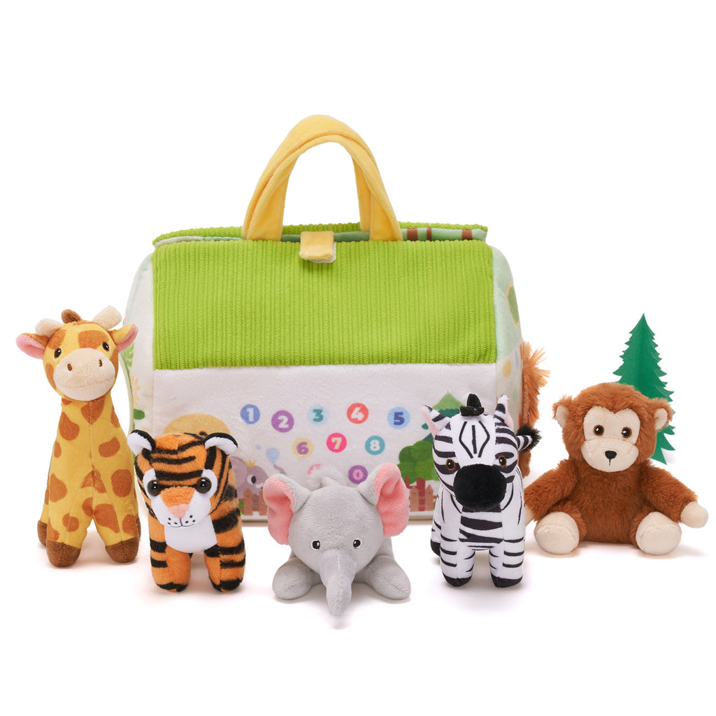 Personalized Portable Fun Plush Zoo House Set