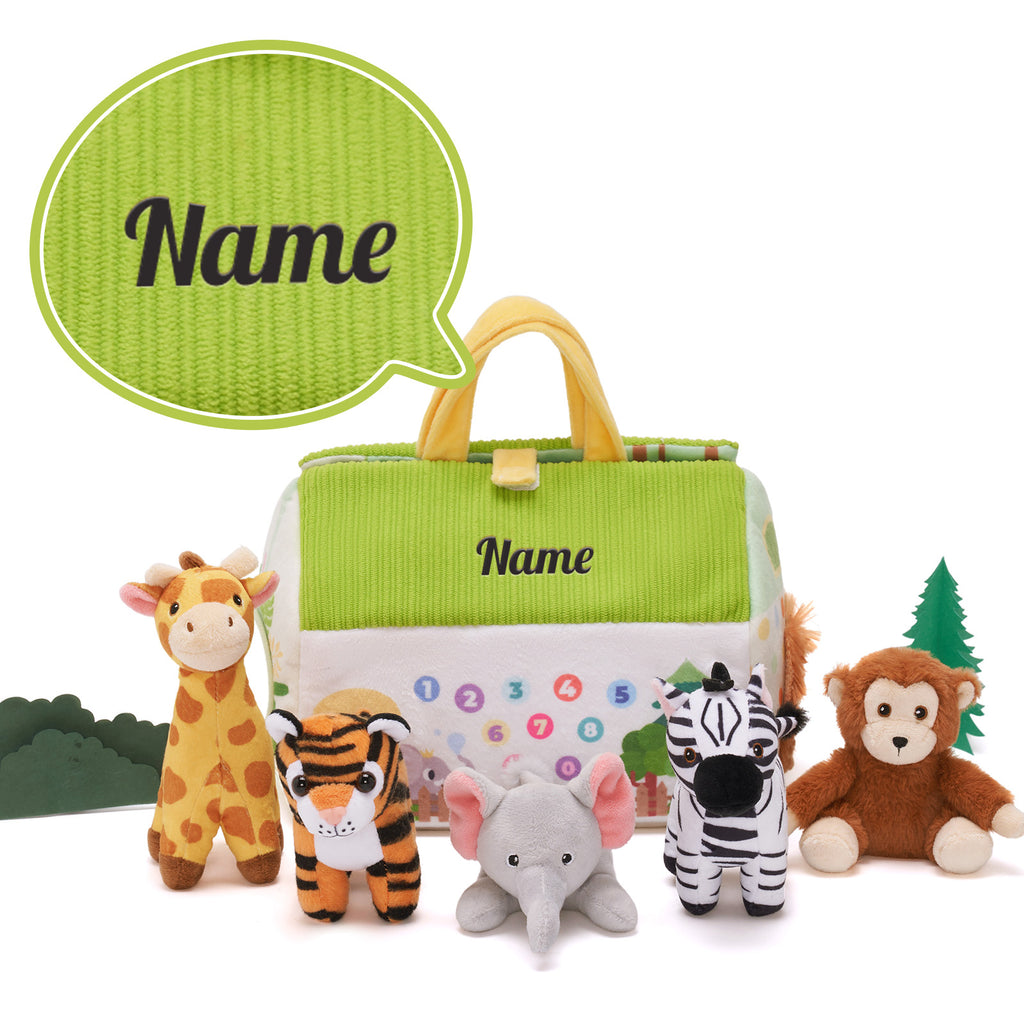 Personalized Portable Fun Plush Zoo House Set