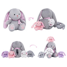 Load image into Gallery viewer, 11&quot; Rabbit Stuffed Animal with 4 Babies Bunny Inside