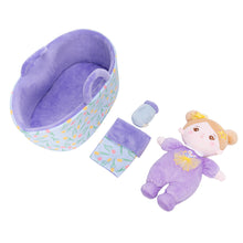 Load image into Gallery viewer, Personalized Purple Mini Plush Rag Baby Doll &amp; Gift Set