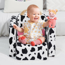 Load image into Gallery viewer, 2 In 1 Cute Dairy Cow Pattern Children Sofa Couch and Desk