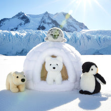 Load image into Gallery viewer, Igloo with 4 Animals Plush Toy Set