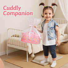 Load image into Gallery viewer, Bassinet Baby Doll - Name Personalizable, Tulle Ribbon Basket Wrap