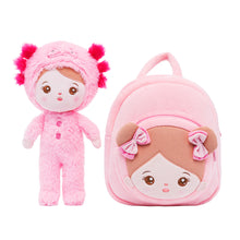 Load image into Gallery viewer, Personalized Pink Newt Girl Doll + Backpack