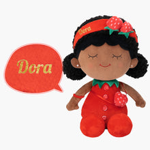 Load image into Gallery viewer, Personalized Red Deep Skin Tone Plush Dora Doll + Backpack