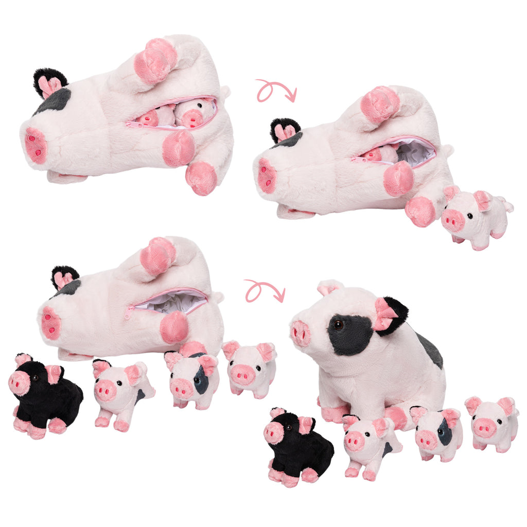 Plush Stuffed Animal Family Toy Set Mommy with Babies - 9 Themes