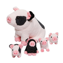 Load image into Gallery viewer, Spotted Pig Family Plush Toy, with 4 cute plush piglets inside