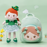 Personalized Abby Green Hat Girl Doll + Backpack