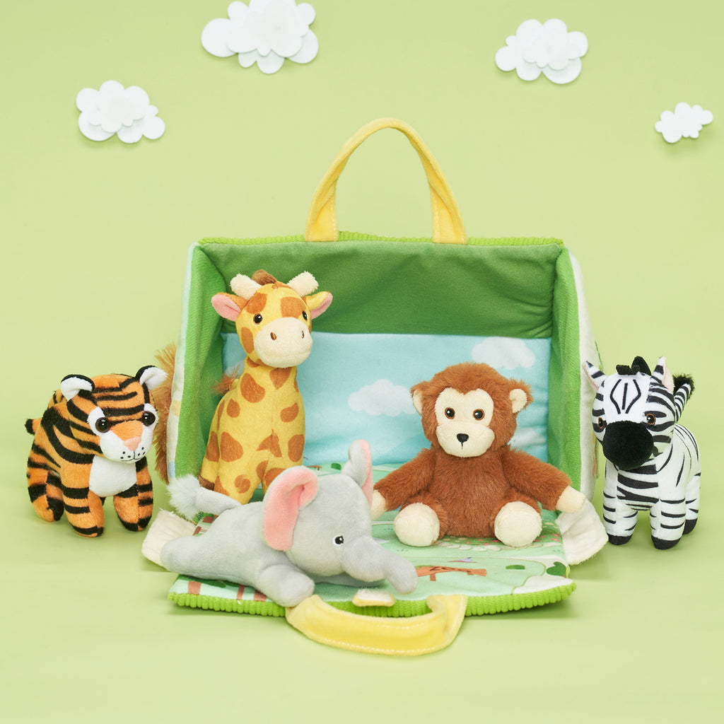 Personalized Portable Fun Plush Zoo House Set