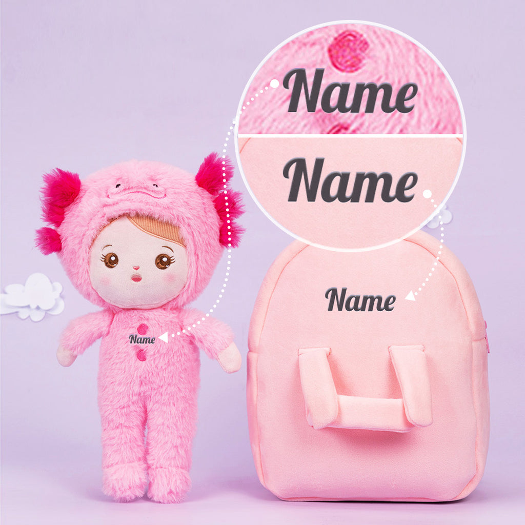 Personalized Pink Newt Plush Baby Doll