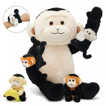 Load image into Gallery viewer, Capuchin Monkey Plush Stuffed Animal with 4 Babies