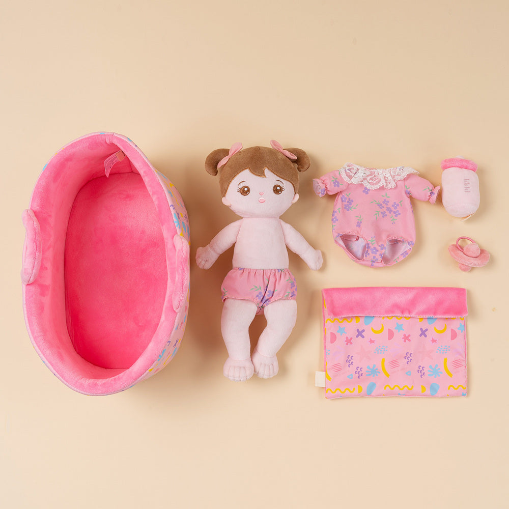 Personalized Dress-up Plush Baby Girl Doll Gift Set