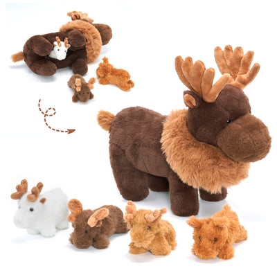Moose Stuffed Animal with 4 Babies Inside