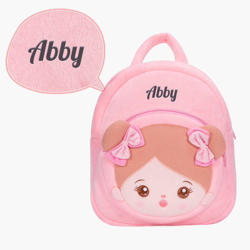 Personalized Abby White Unicorn Girl Doll + Backpack