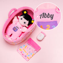 Load image into Gallery viewer, Personalized 10 Inches Baby Girl Doll with Bassinet Role Play Toy