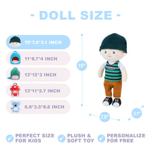 Load image into Gallery viewer, Personalized Blue Eyes &amp; Freckle Face Boy Doll + Backpack