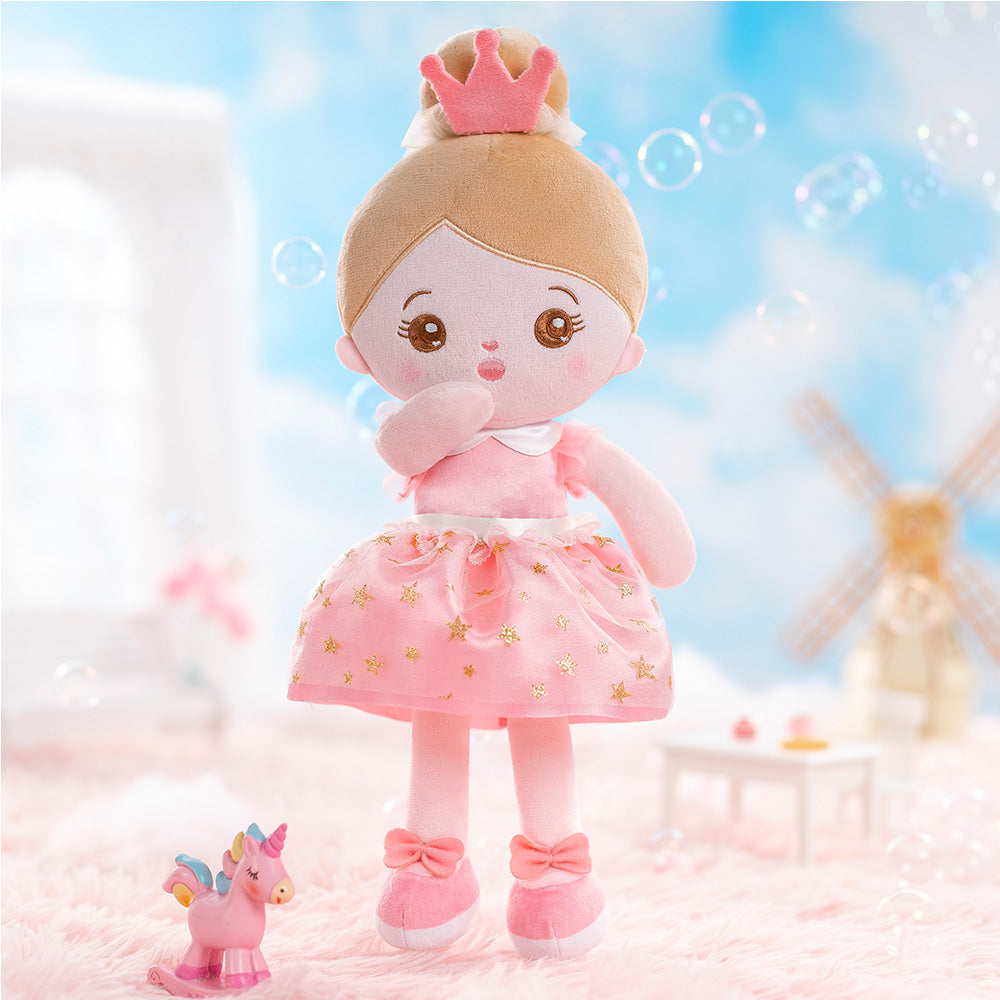 Personalized Ballerina Princess Plush Doll - Blue & Pink