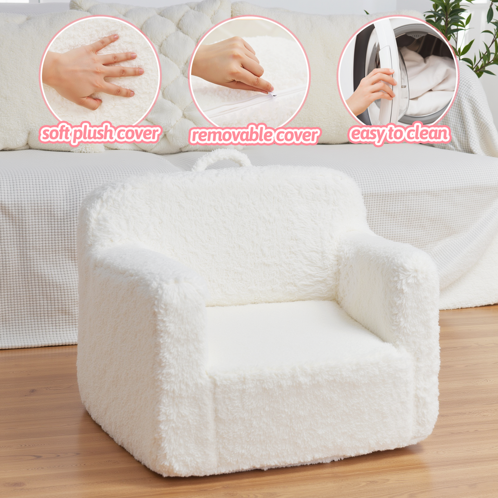 Cream White Cashmere Sofa Chair for Children