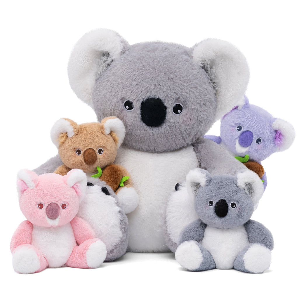 Plush Stuffed Animal Mommy with 4 Babies - 8 Themes