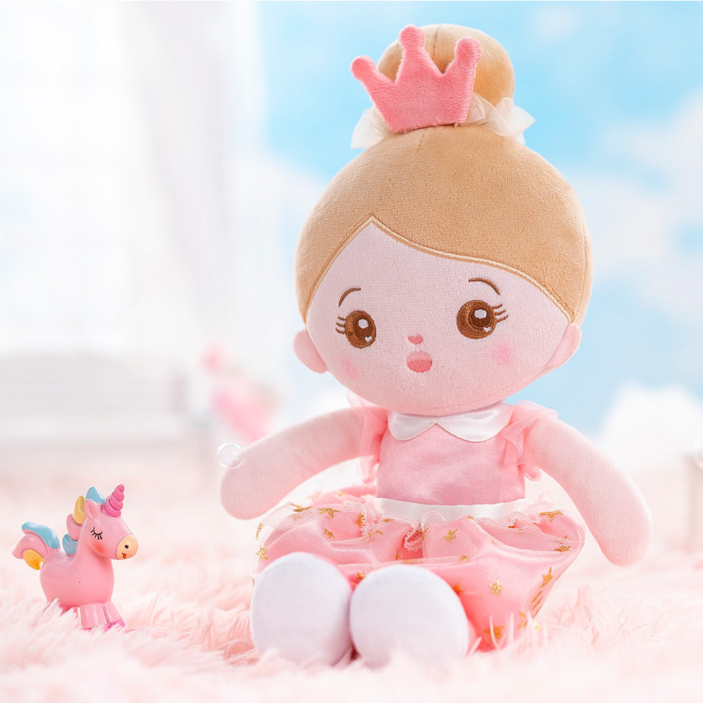 Personalized Ballerina Princess Plush Doll - Blue & Pink