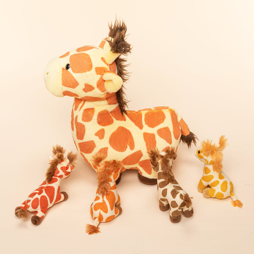 Giraffe Mommy with 4 Babies Plush Stuffed Animal Set