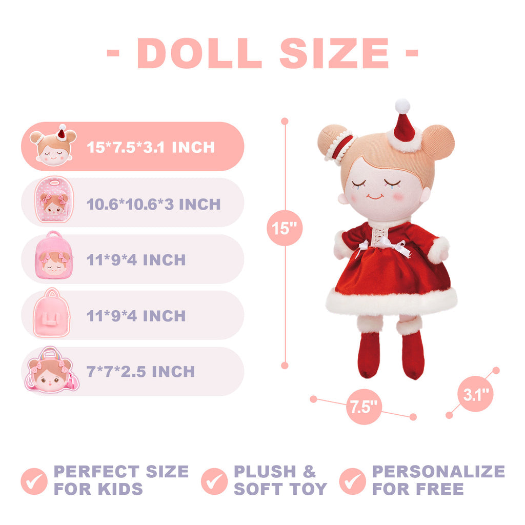 Personalized Christmas Plush Baby Girl Doll