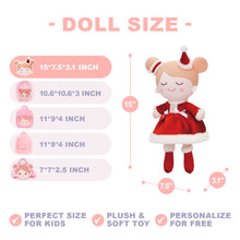 Load image into Gallery viewer, Personalized Christmas Plush Baby Girl Doll