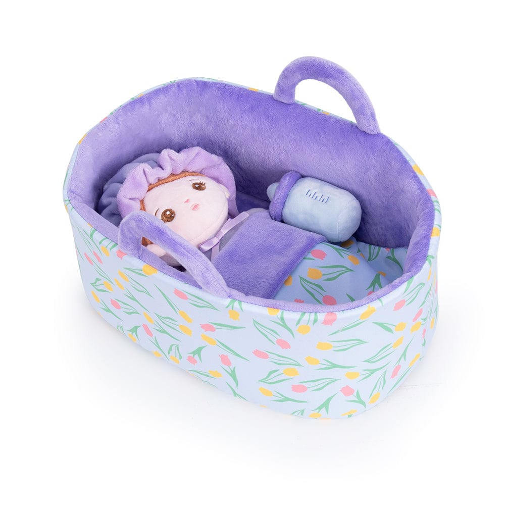 Personalized Purple Mini Plush Baby Girl Doll & Gift Set