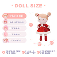 Load image into Gallery viewer, Personalized Iris Red Dress Girl Doll and Backpack