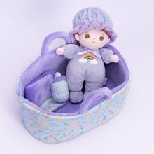 Load image into Gallery viewer, Personalized Purple Mini Plush Baby Girl Doll &amp; Gift Set