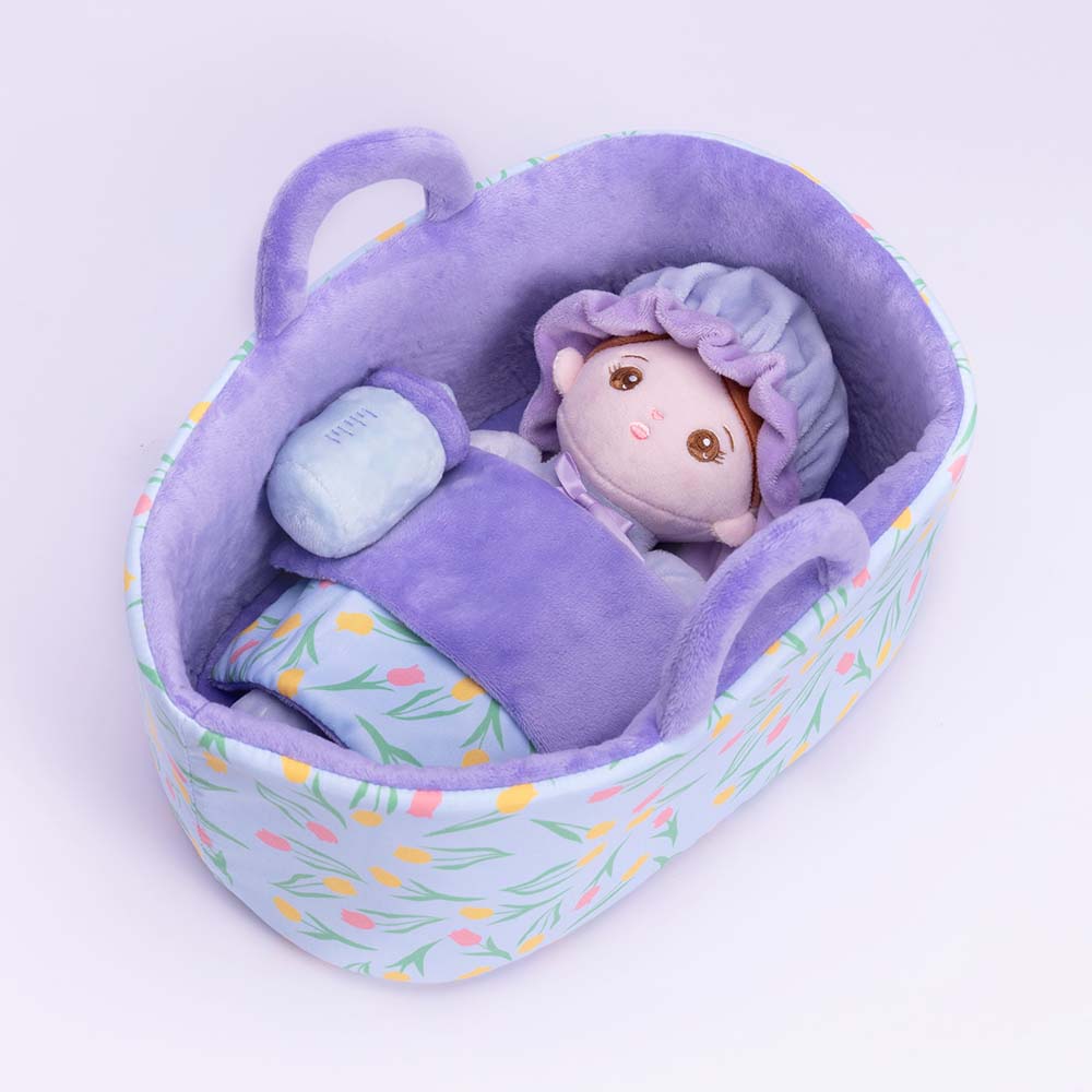 Personalized Purple Mini Plush Baby Girl Doll & Gift Set