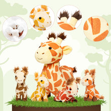 Load image into Gallery viewer, Giraffe Mommy with 4 Babies Plush Stuffed Animal Set