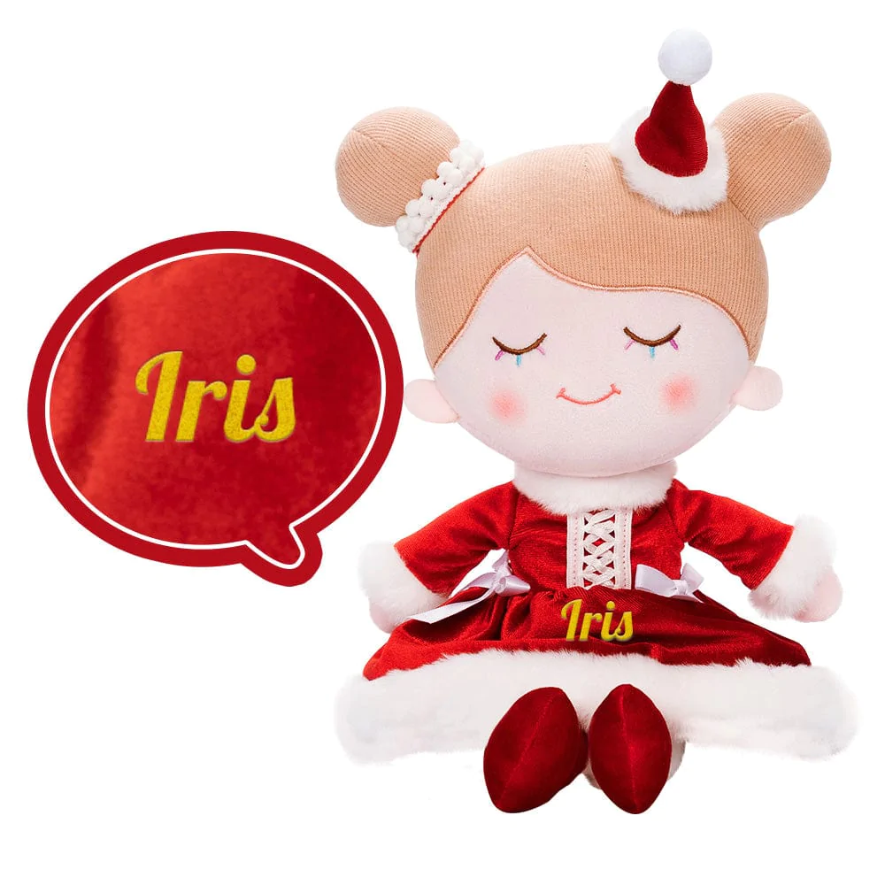 Personalized Iris Christmas Girl Doll and Backpack