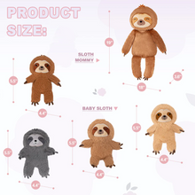 Load image into Gallery viewer, Sloth Family with 4 Babies Plush Playset Animals Stuffed Gift Set for Toddler