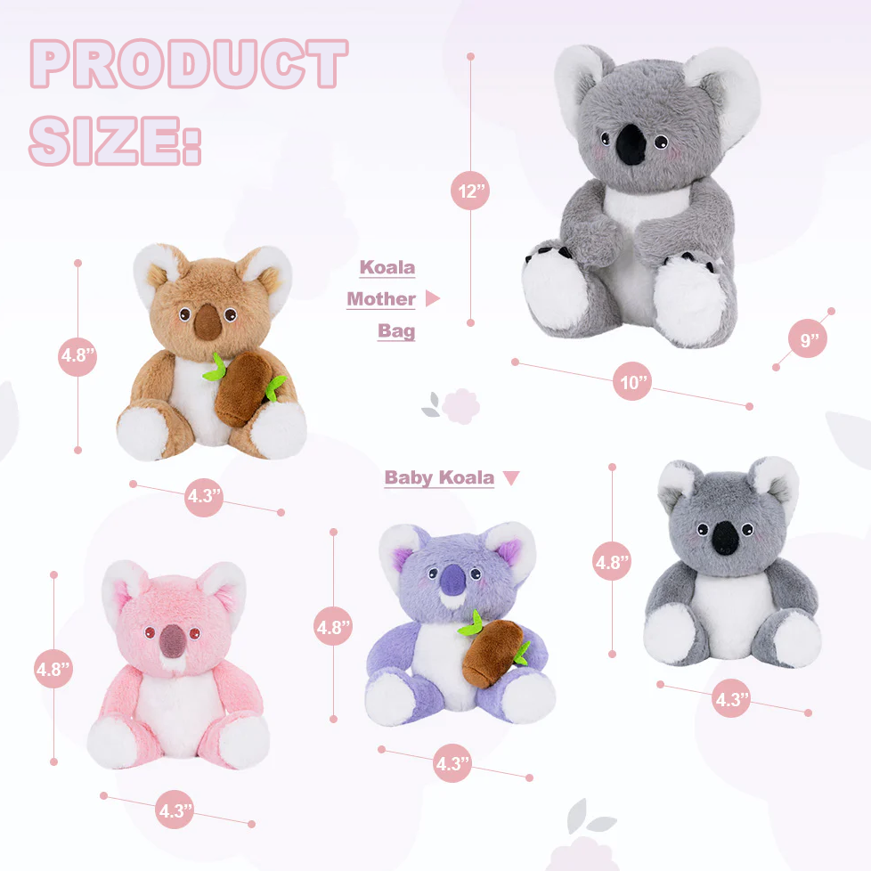 Ouozzz Koala Stuffed Animal, Koala Mommy With 4 Babies Koala Plush Playset, Gift for Toddlers
