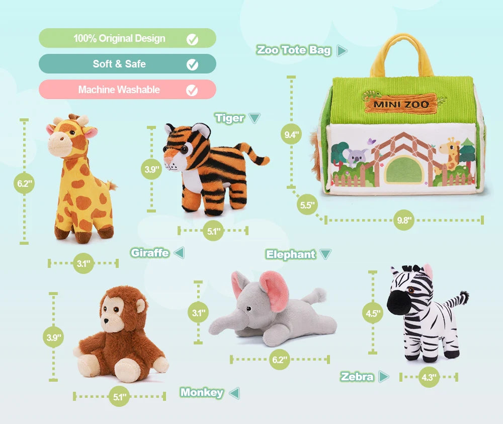 Personalized Soft Plush Playset Sensory Toy Kit - 10 Themes