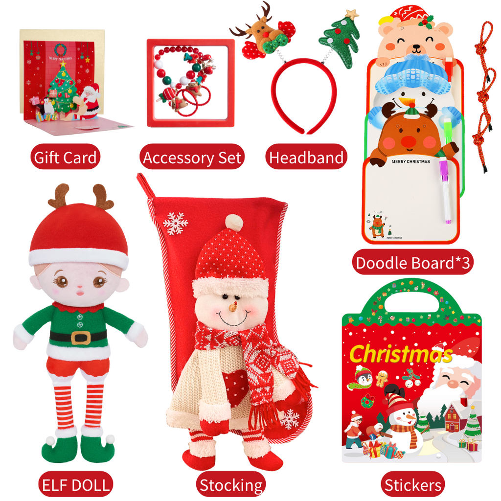 Personalized Christmas Doll and Stocking Gift Set