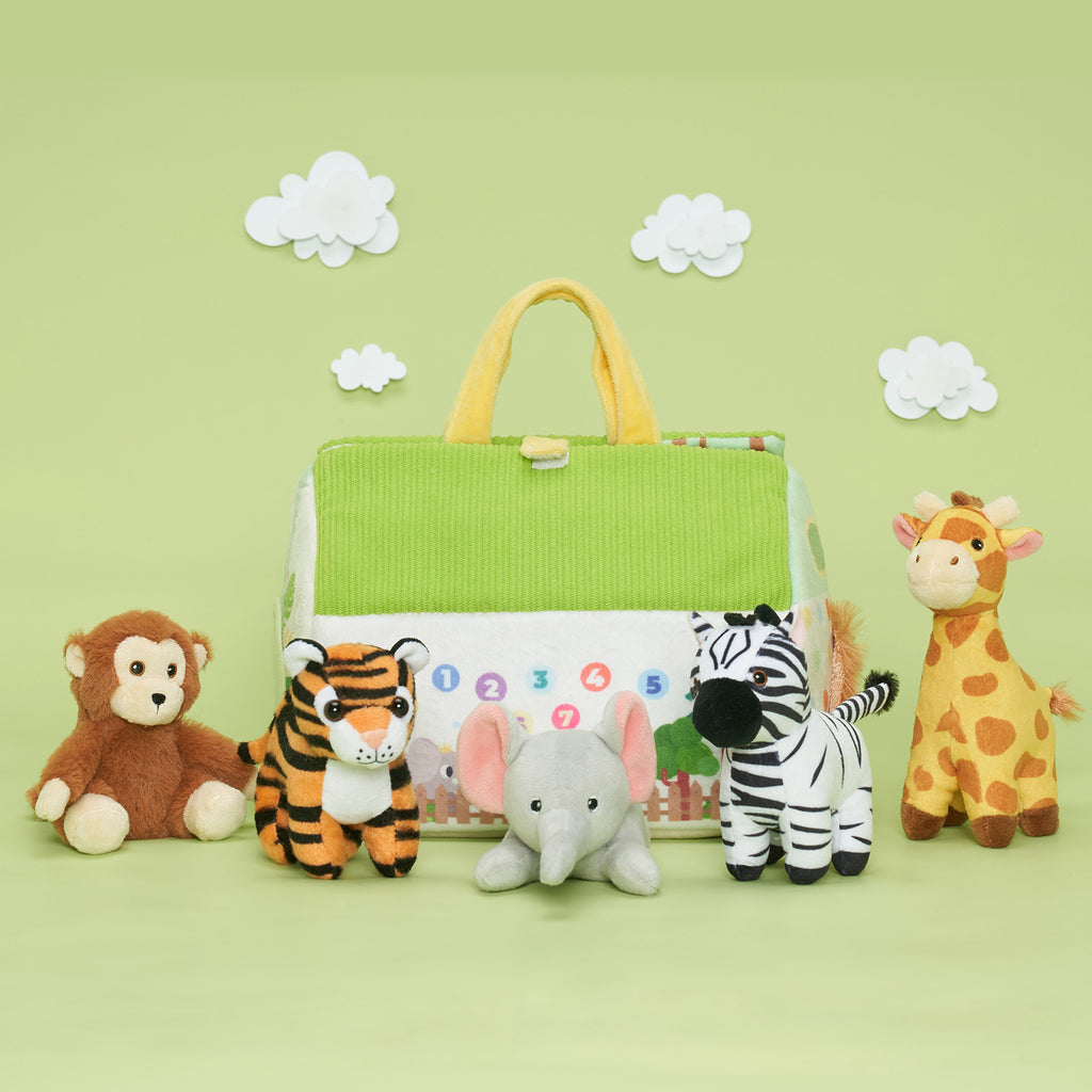 Personalized Portable Fun Plush Zoo House Set