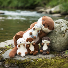 Load image into Gallery viewer, Otter Plush Stuffed Animal with 4 Babies