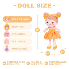 Load image into Gallery viewer, Personalized Becky Orange Girl Doll + Backpack