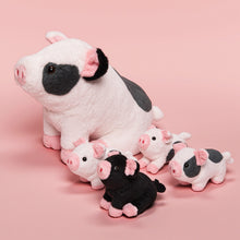 Load image into Gallery viewer, Spotted Swine Pig Mommy Stuffed Animal Set with 4 Piglets Inside