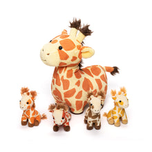 Load image into Gallery viewer, Giraffe Mommy with 4 Babies Plush Stuffed Animal Set