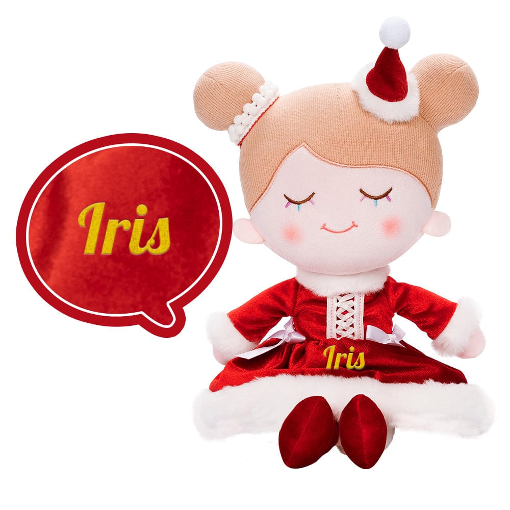 Personalized Christmas Plush Baby Girl Doll