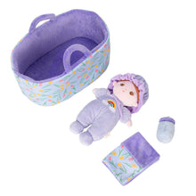 Load image into Gallery viewer, Personalized Purple Mini Plush Baby Girl Doll &amp; Gift Set