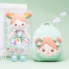 Load image into Gallery viewer, Personalized Abby Green Floral Girl Doll + Backpack