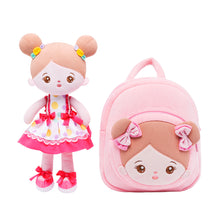 Load image into Gallery viewer, Personalized Pink Dot Girl Doll + Backpack